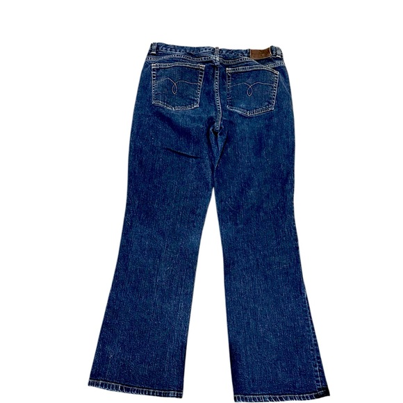 LAUREN RAPLH LAUREN Mid Rise Boot Cut Dark Denim Jeans size 10 were $158 new. - Picture 3 of 7